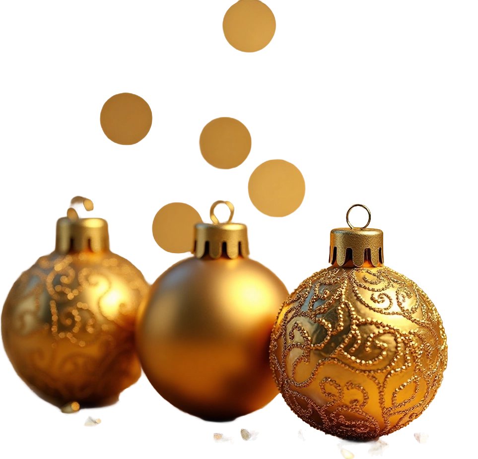 Golden Christmas Ornaments